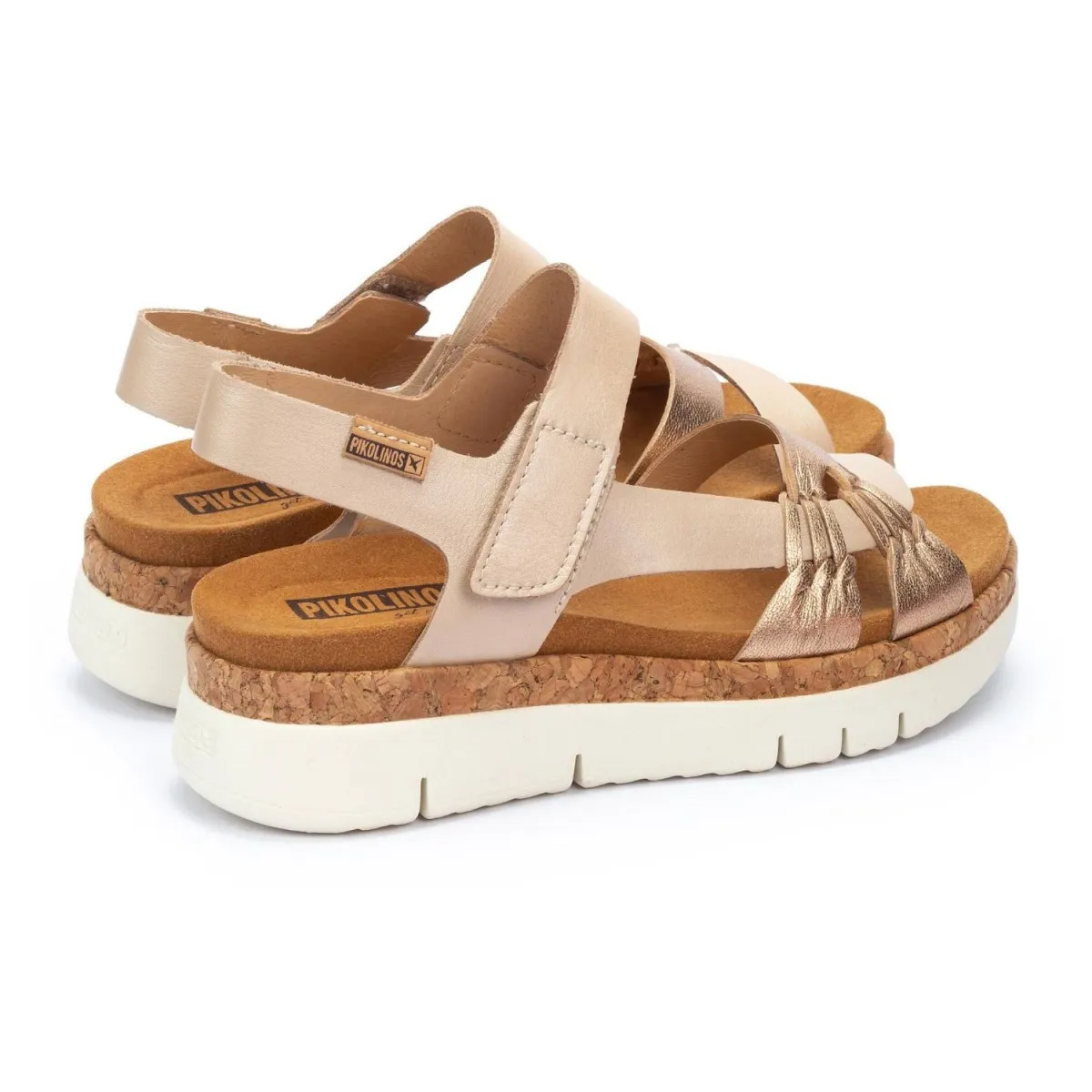 Sandalia de mujer Palma Pikolinos suela gruesa color oro Pk0968clc1