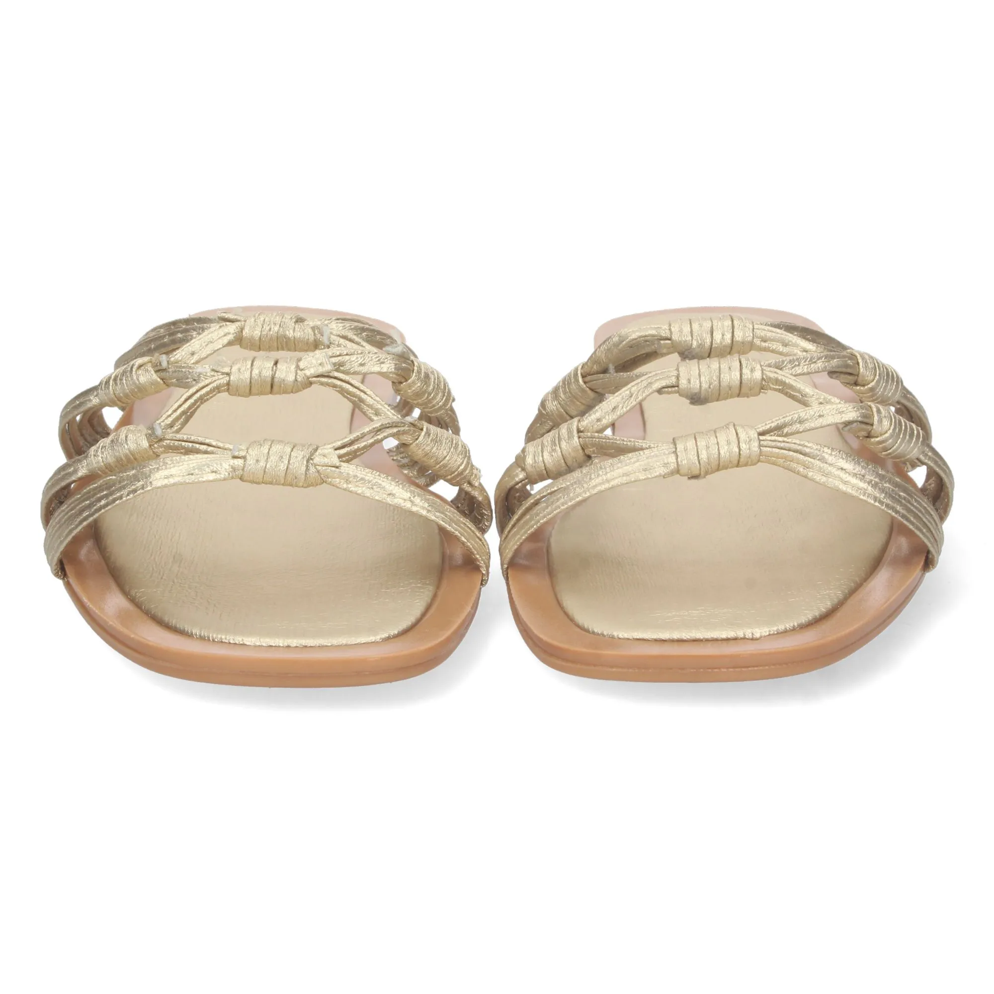 SANDALIAS DORADAS PLANAS CóMODAS CRUZADA MUJER BP2317