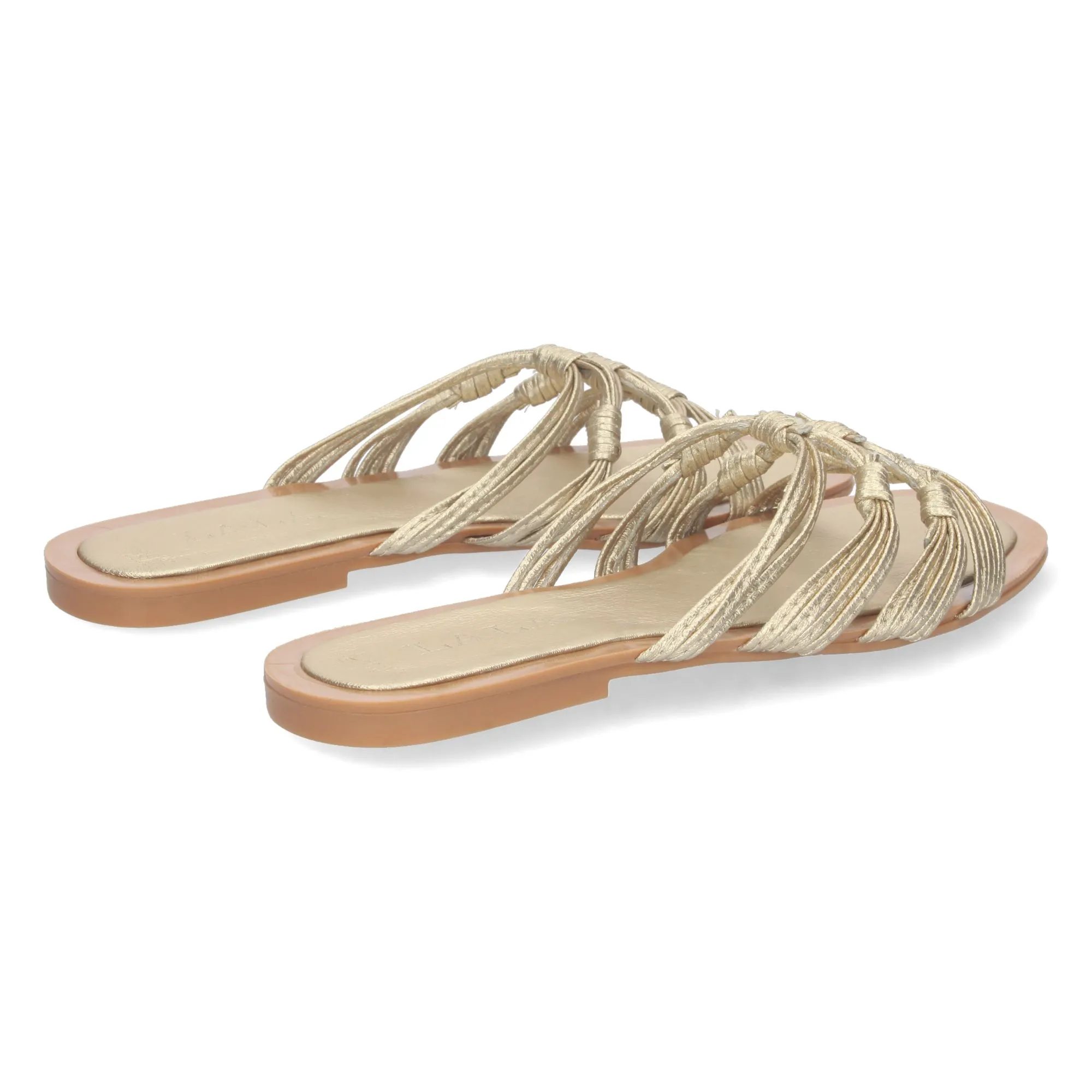 SANDALIAS DORADAS PLANAS CóMODAS CRUZADA MUJER BP2317