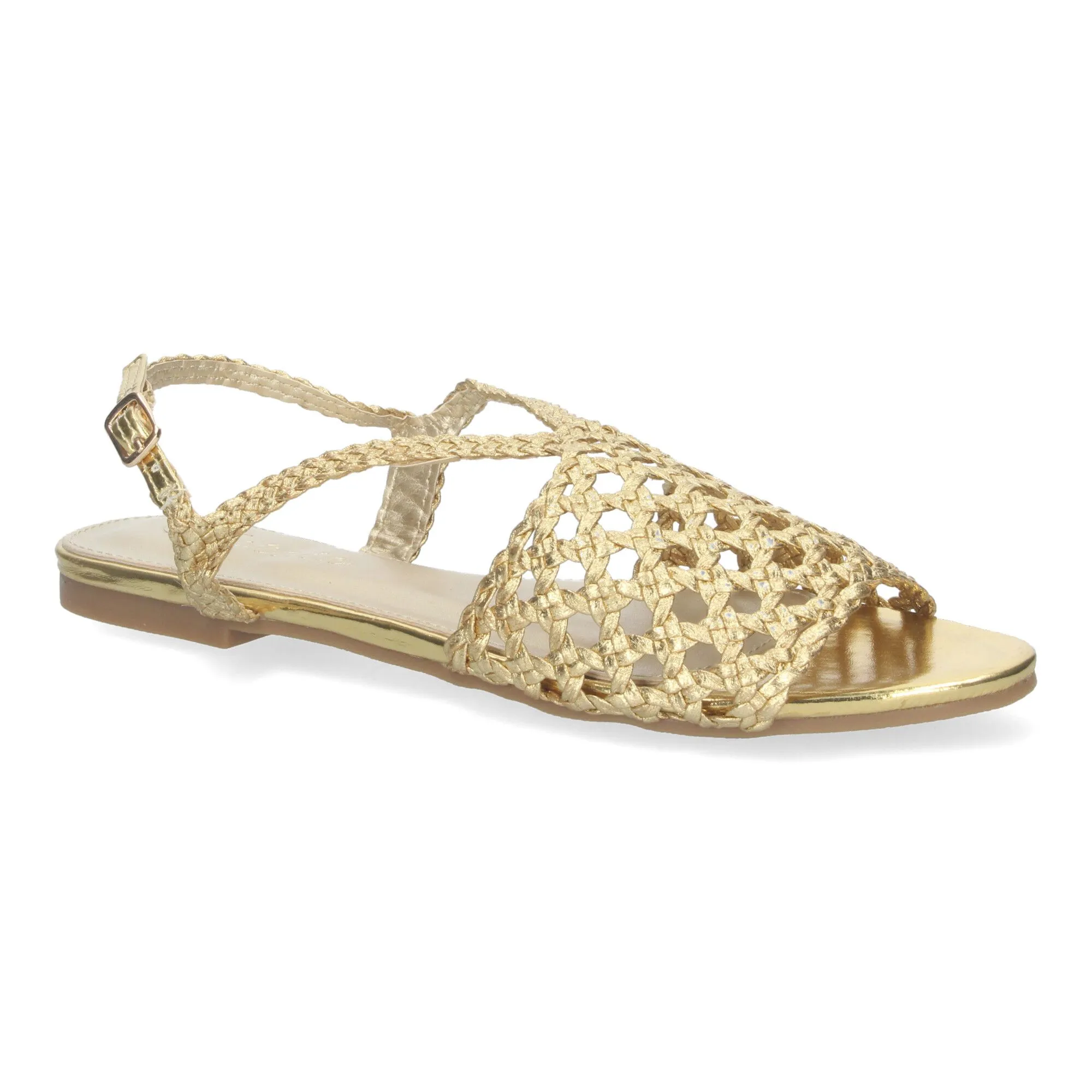 SANDALIAS DORADAS PLANAS CóMODAS PARA MUJER GZ2Q4
