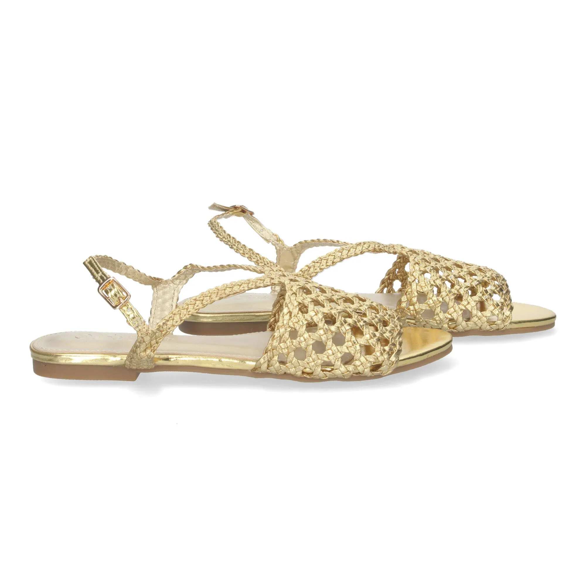 SANDALIAS DORADAS PLANAS CóMODAS PARA MUJER GZ2Q4