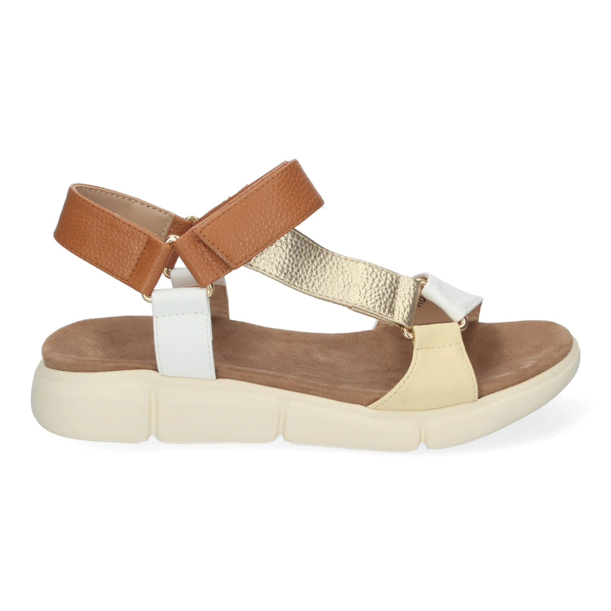 SANDALIAS PLANAS TIRAS CRUZADAS CIERRE VELCRO MUJER MULTICOLOR AD3269