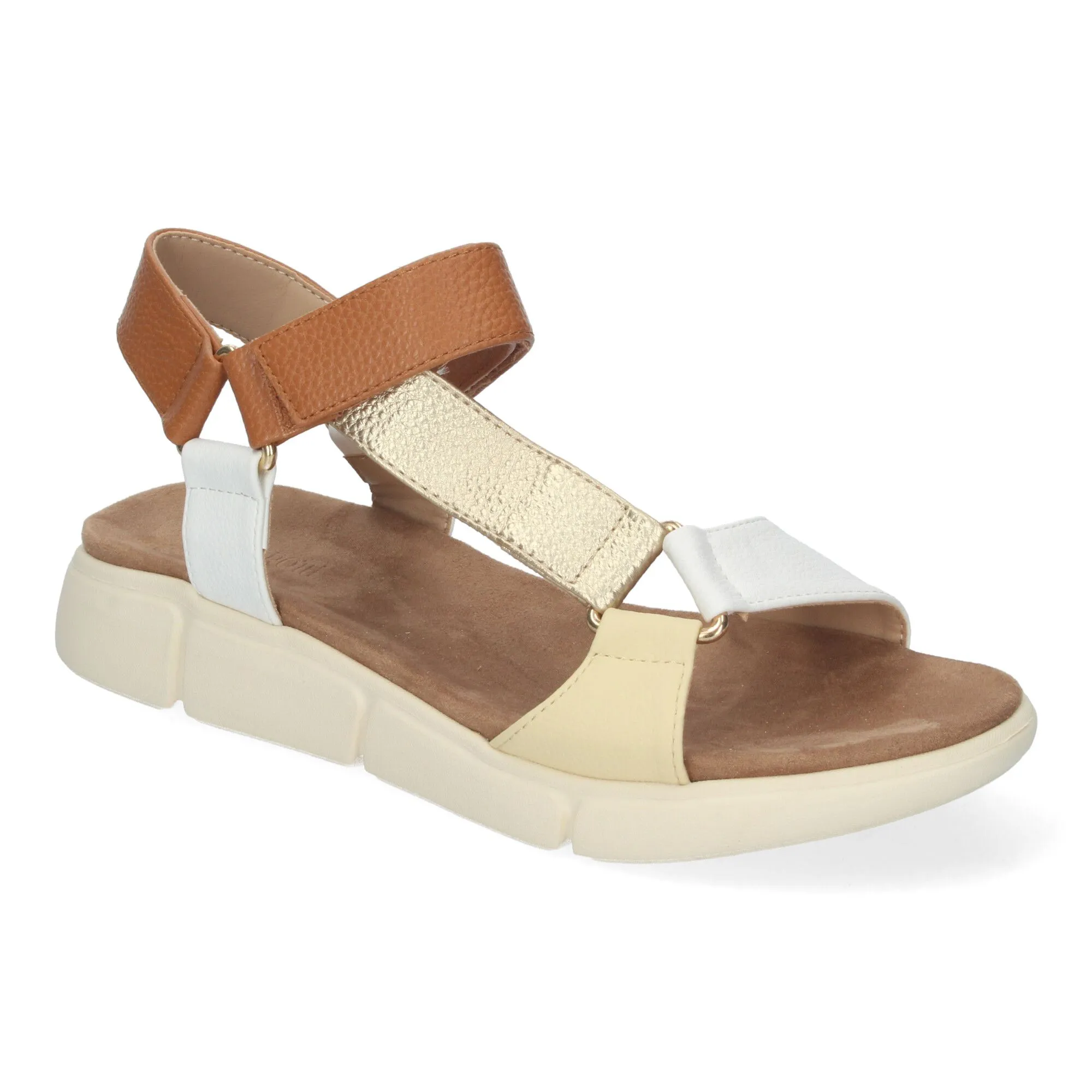 SANDALIAS PLANAS TIRAS CRUZADAS CIERRE VELCRO MUJER MULTICOLOR AD3269