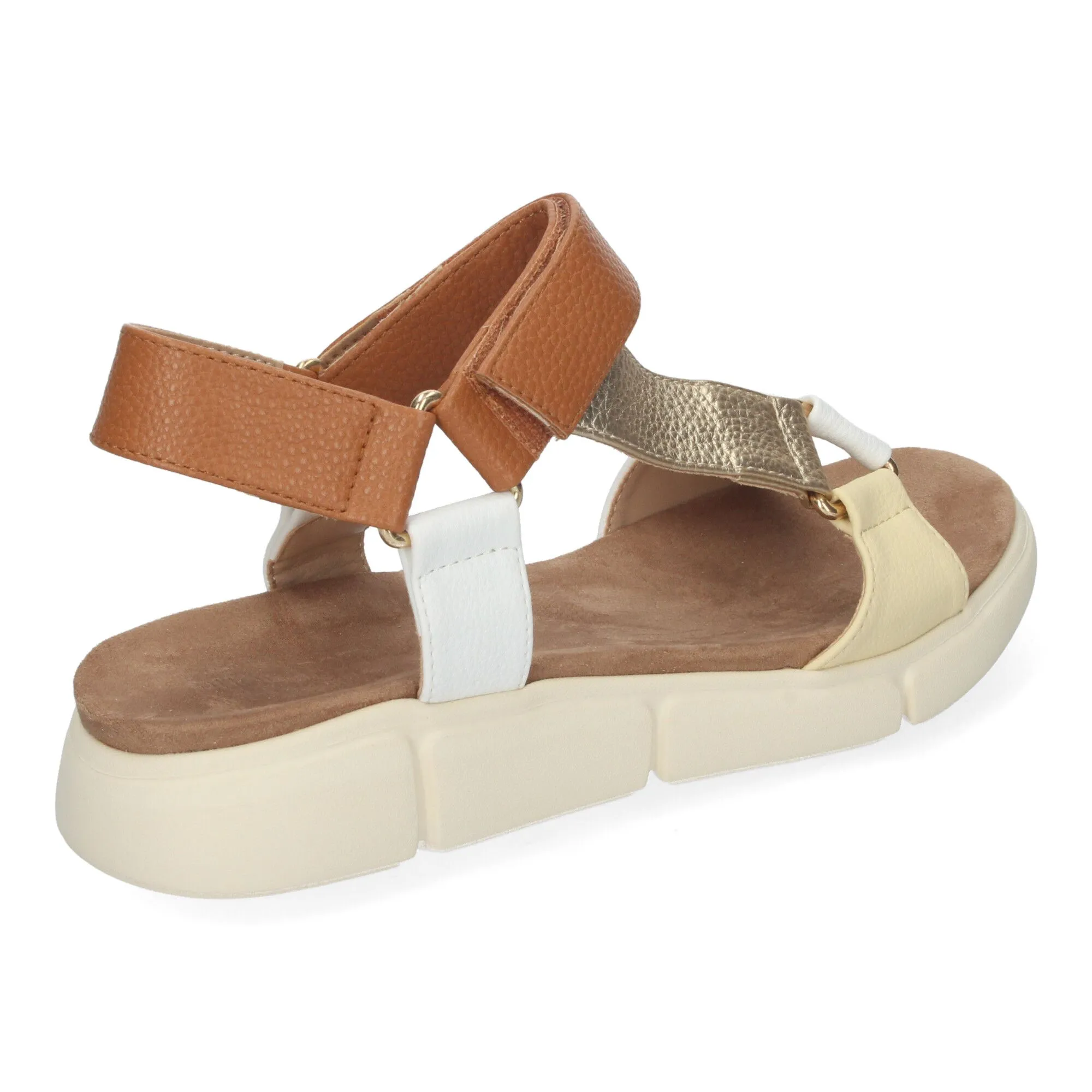 SANDALIAS PLANAS TIRAS CRUZADAS CIERRE VELCRO MUJER MULTICOLOR AD3269