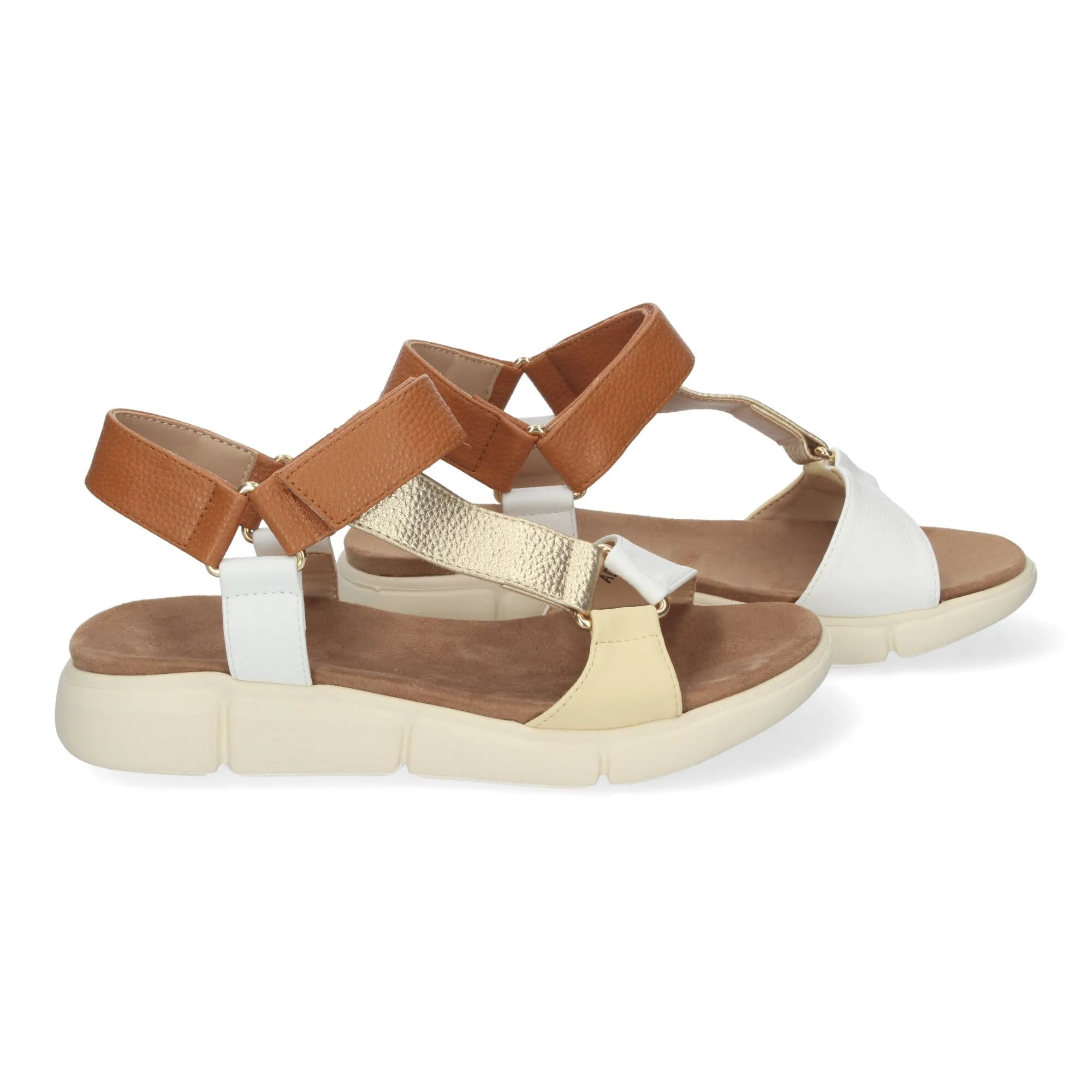 SANDALIAS PLANAS TIRAS CRUZADAS CIERRE VELCRO MUJER MULTICOLOR AD3269