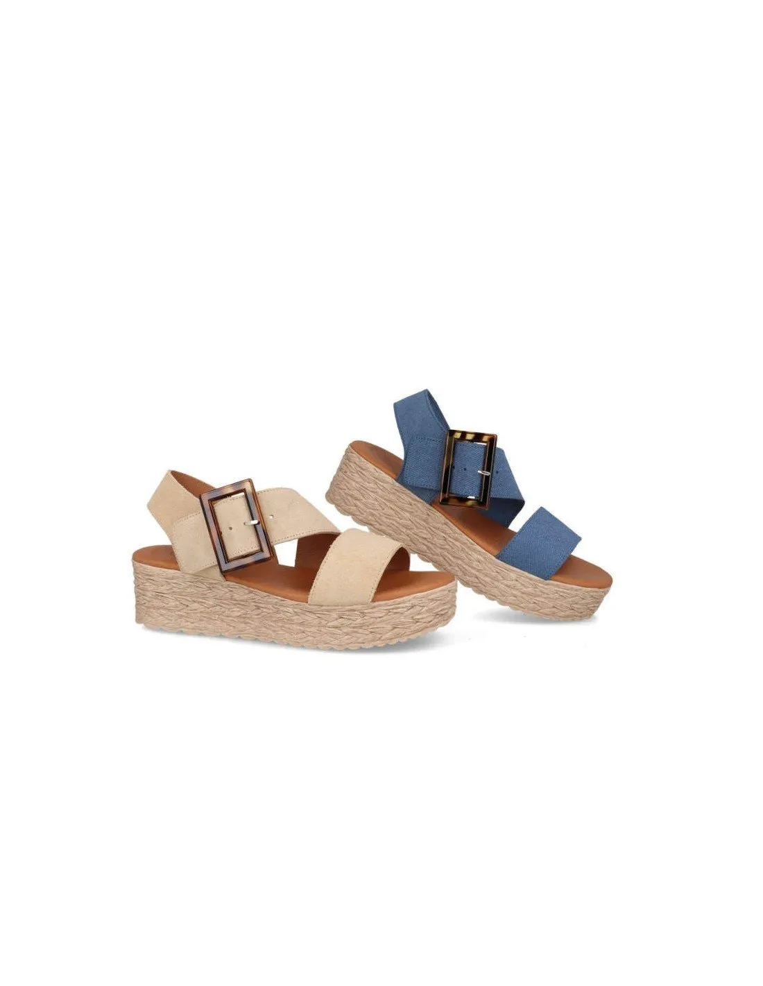Sandalias plataforma piel serraje
