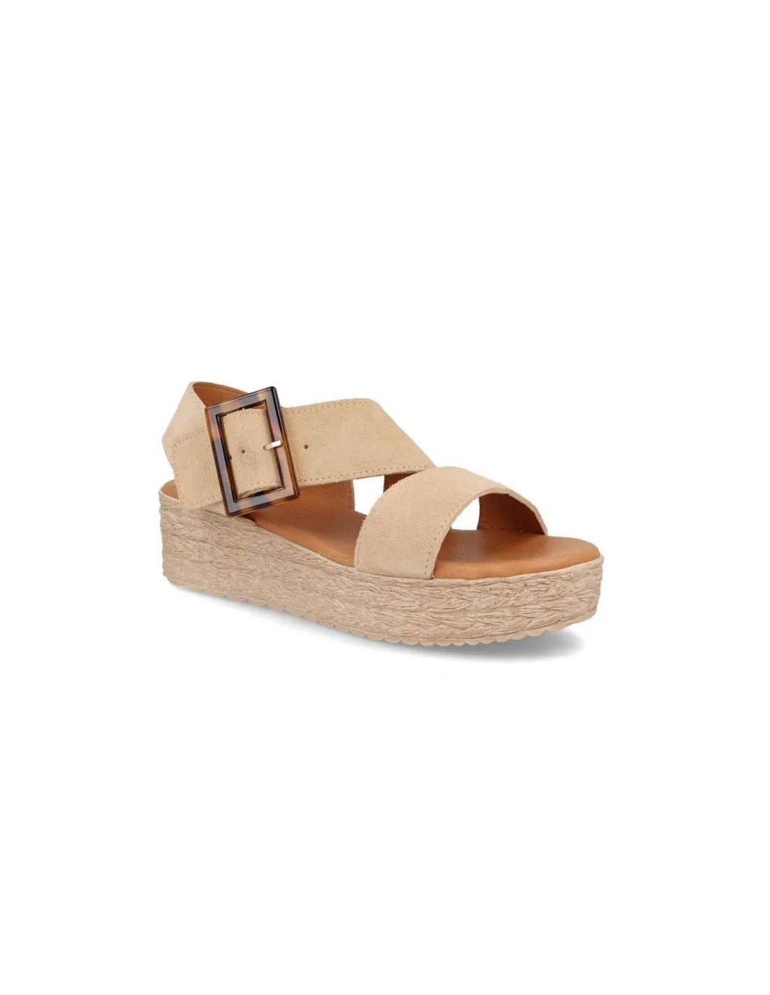 Sandalias plataforma piel serraje