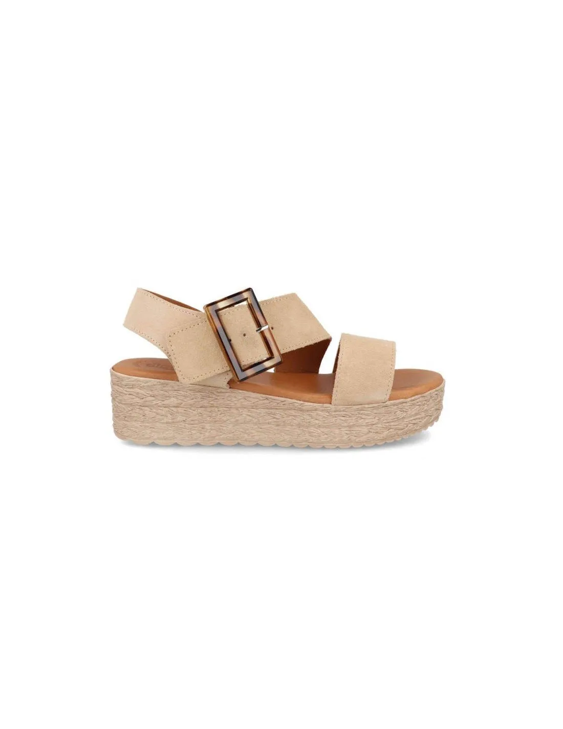 Sandalias plataforma piel serraje