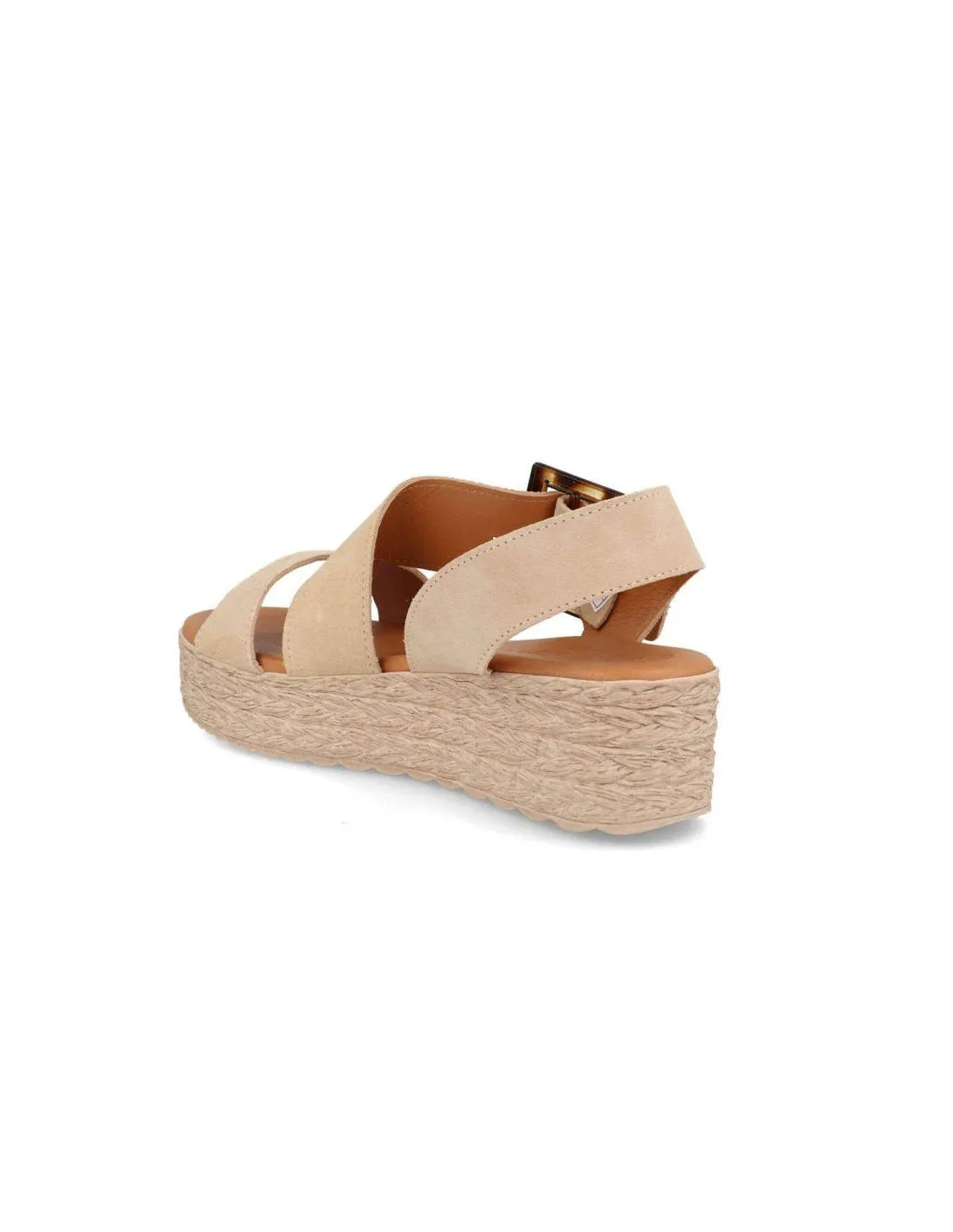 Sandalias plataforma piel serraje