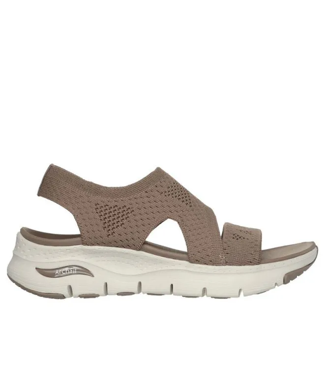 Sandalias Skechers Arch Fit Mujer Mocha Knit