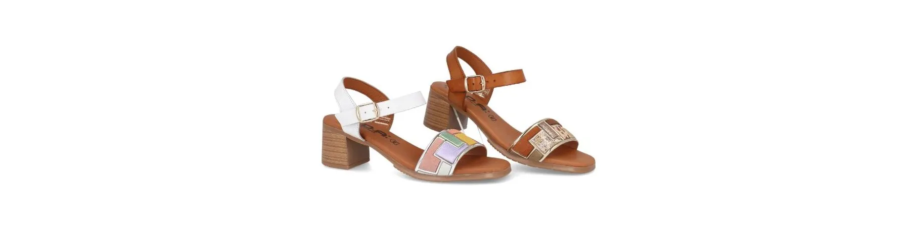 SANDALIAS TACON ANCHO COMODOS PIEL MOD. MAIRA