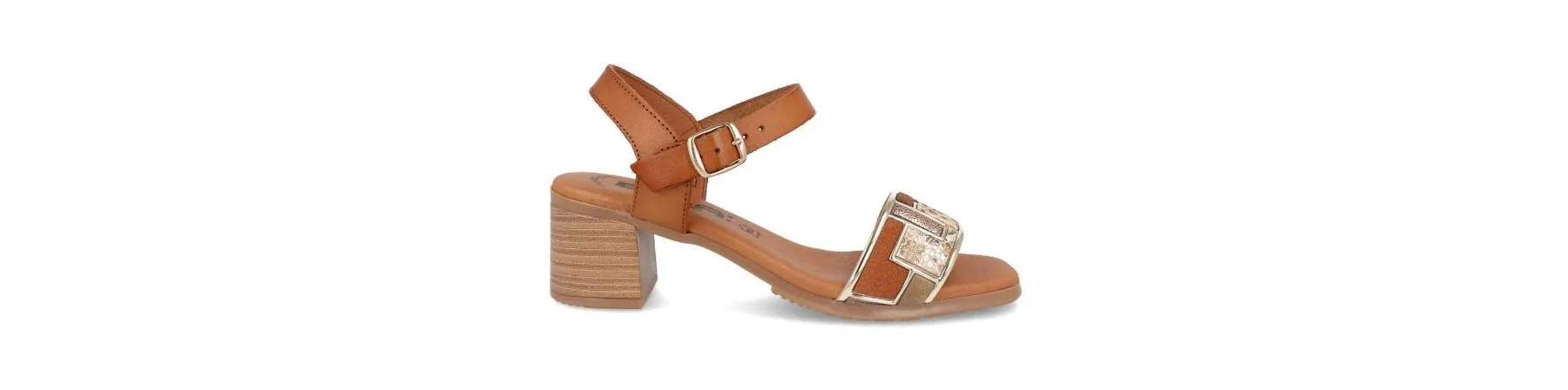 SANDALIAS TACON ANCHO COMODOS PIEL MOD. MAIRA