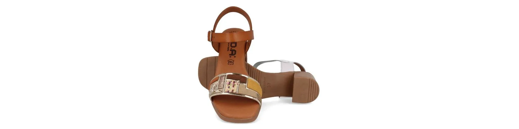 SANDALIAS TACON ANCHO COMODOS PIEL MOD. MAIRA