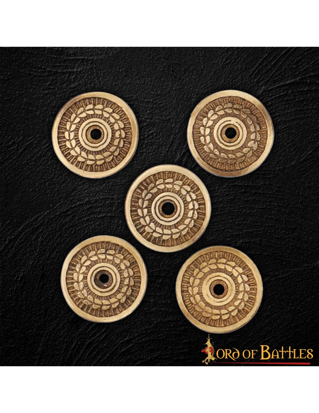 Set 5 adornos corona de laurel para ropa, cuero o bolsos