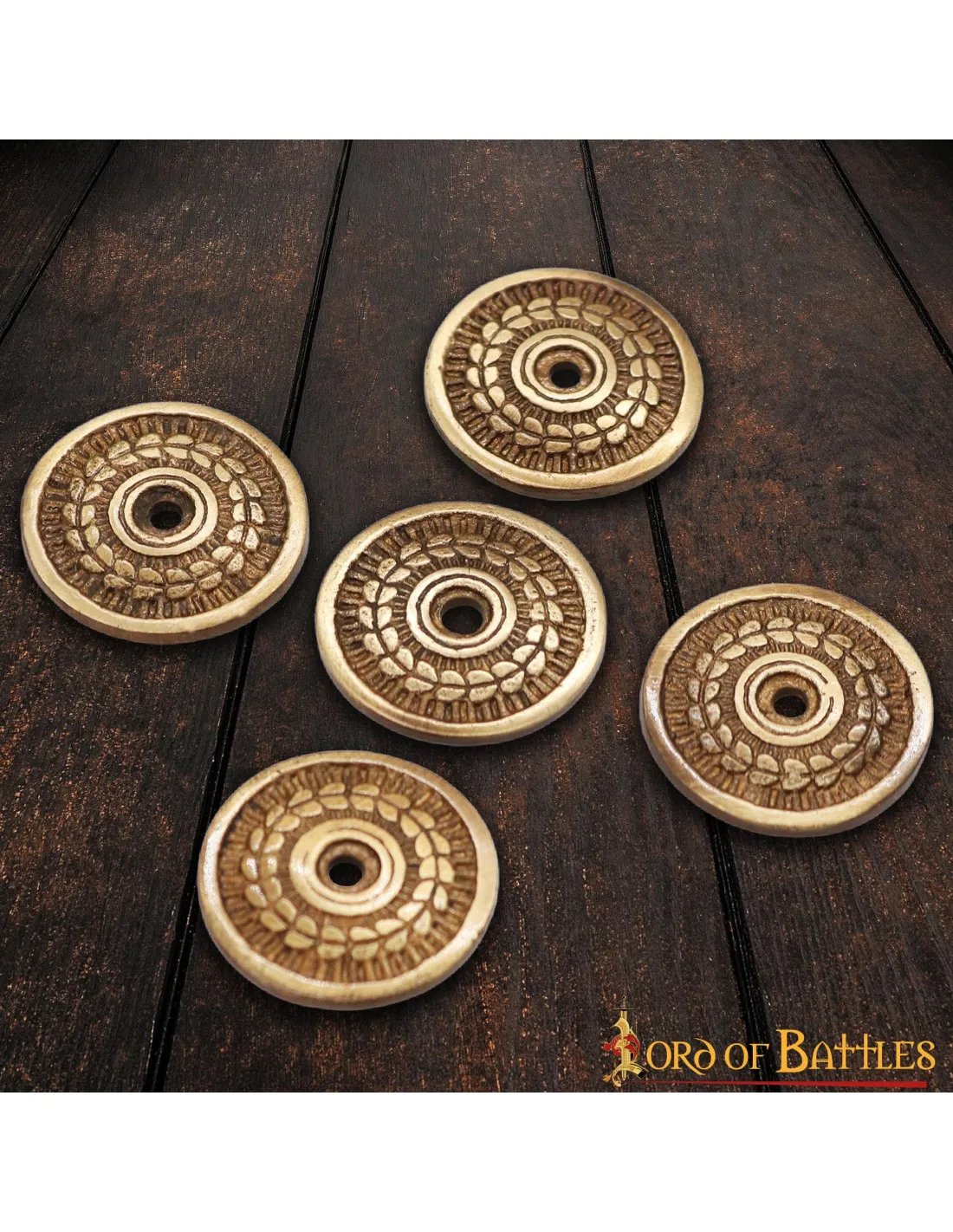 Set 5 adornos corona de laurel para ropa, cuero o bolsos