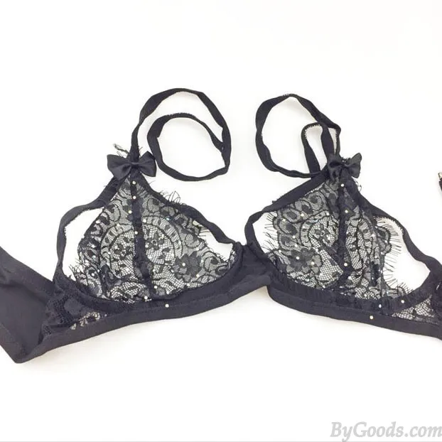 Sexy Lace Sequin Mesh Stitching Flash Drilling Women Lingerie