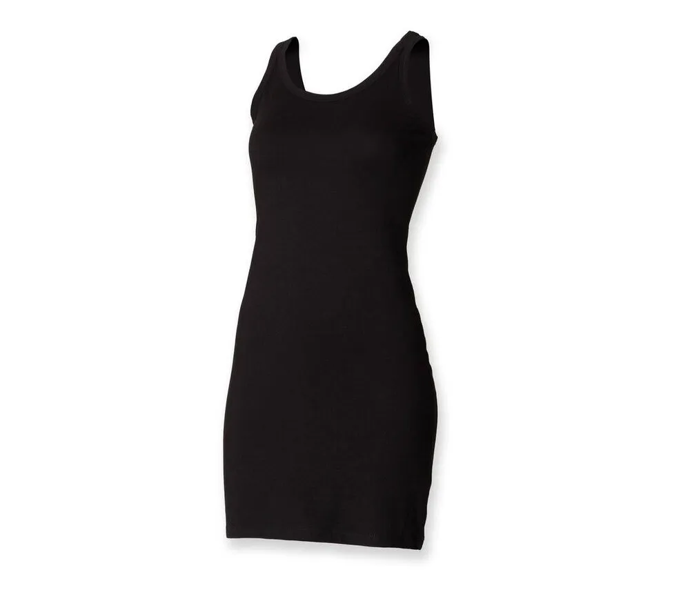 SF WOMEN SK104  WOMEN’S STRETCH VEST DRESS  BLACK