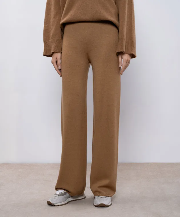 Solotre Brown pants made of wool