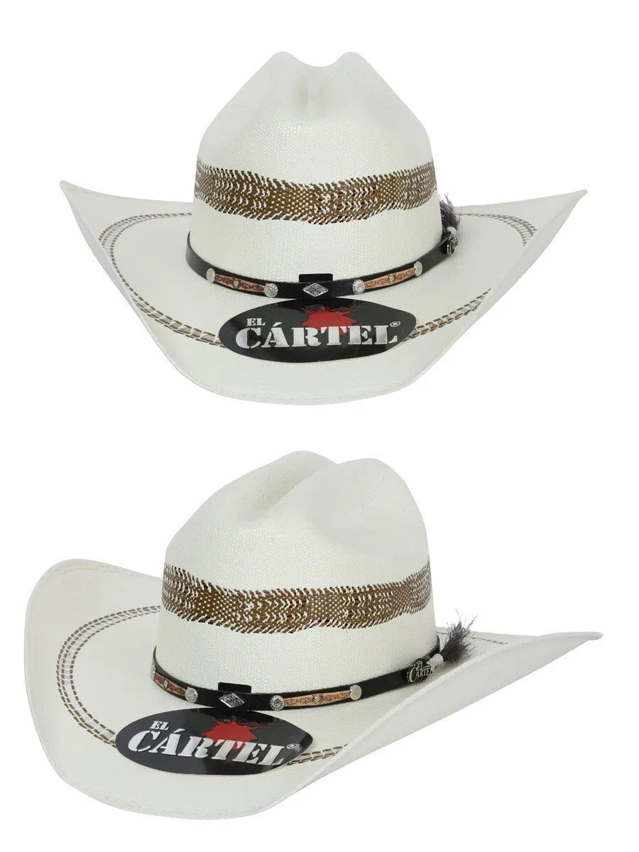 SOMBRERO EL CARTEL PARA HOMBRE 100X PAPEL, HORMA: MARLBORO  ID: 41632 IVORY/BROWN