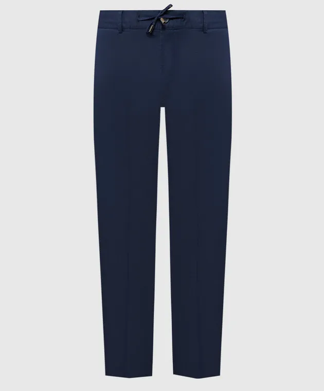 Stefano Ricci Blue pants with metallic logo