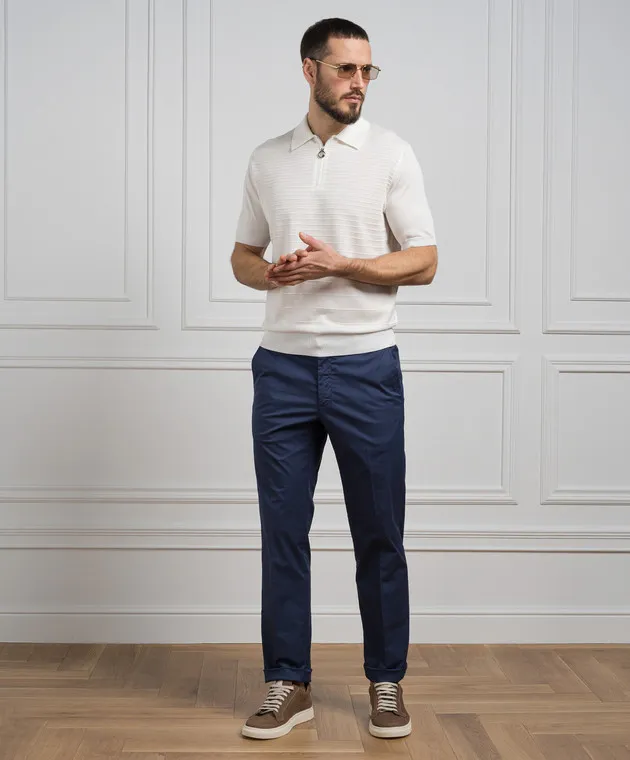 Stefano Ricci Blue pants with metallic logo