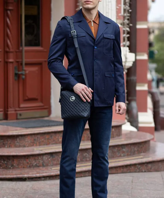 Stefano Ricci Blue pants with metallic logo