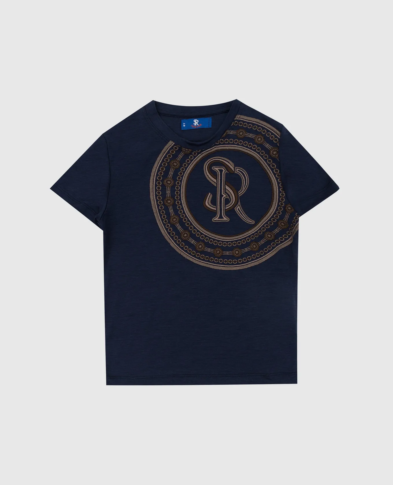 STEFANO RICCI CHILDREN'S TSHIRT IN WOOL WITH MONOGRAM EMBROIDERY