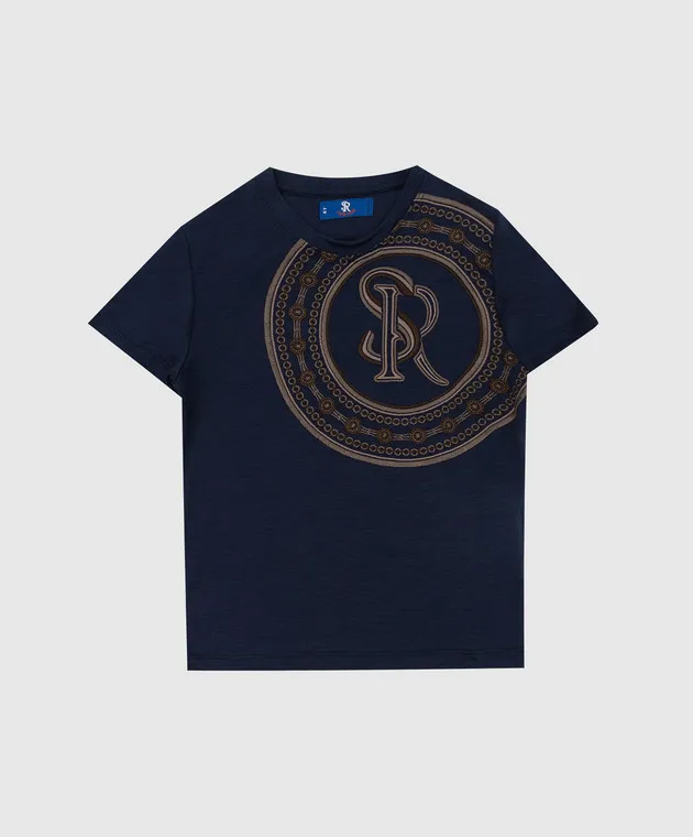 STEFANO RICCI CHILDREN'S TSHIRT IN WOOL WITH MONOGRAM EMBROIDERY