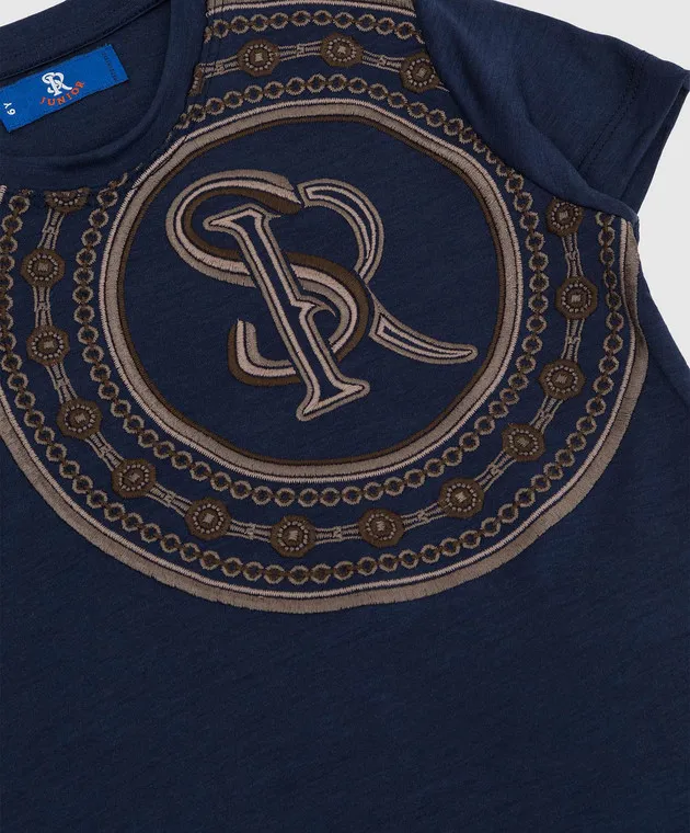 STEFANO RICCI CHILDREN'S TSHIRT IN WOOL WITH MONOGRAM EMBROIDERY