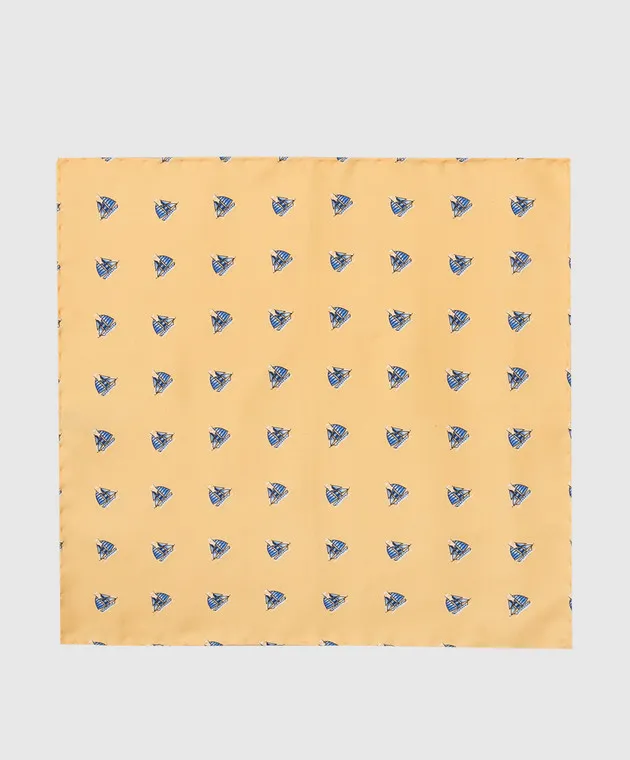 Stefano Ricci Children's yellow silk set of patterned tie and shawl