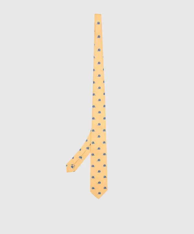 Stefano Ricci Children's yellow silk set of patterned tie and shawl