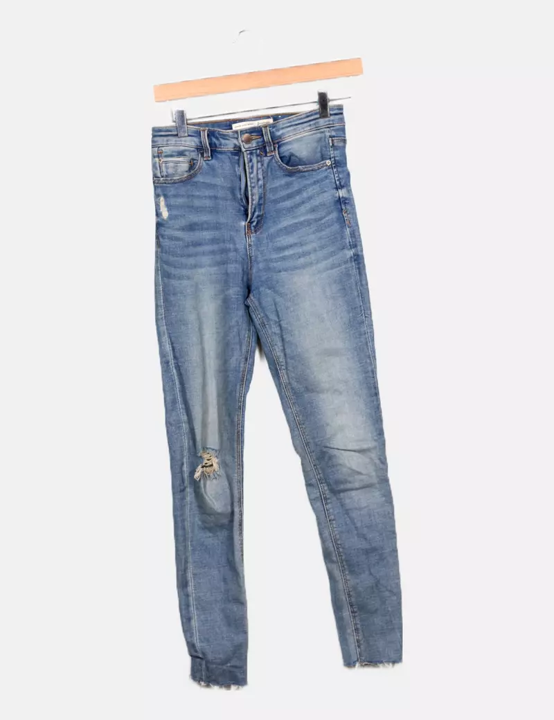 Stradivarius Pantalón azul denim
