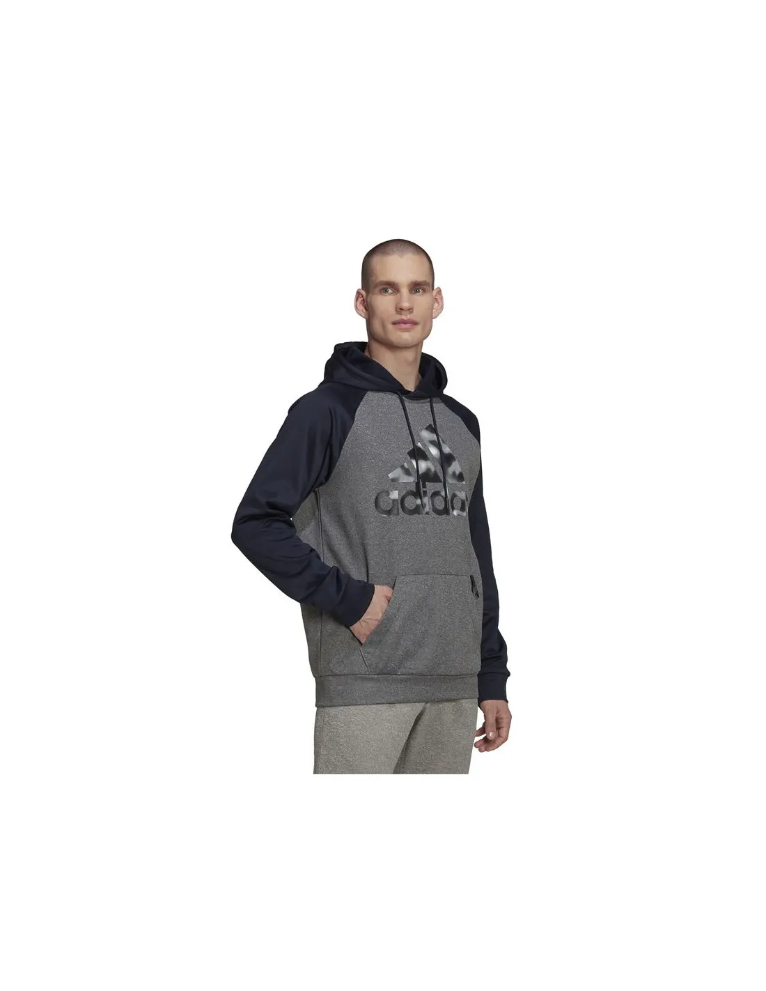 Sudadera adidas Aeroready Game and Go Camo Hombre Gris