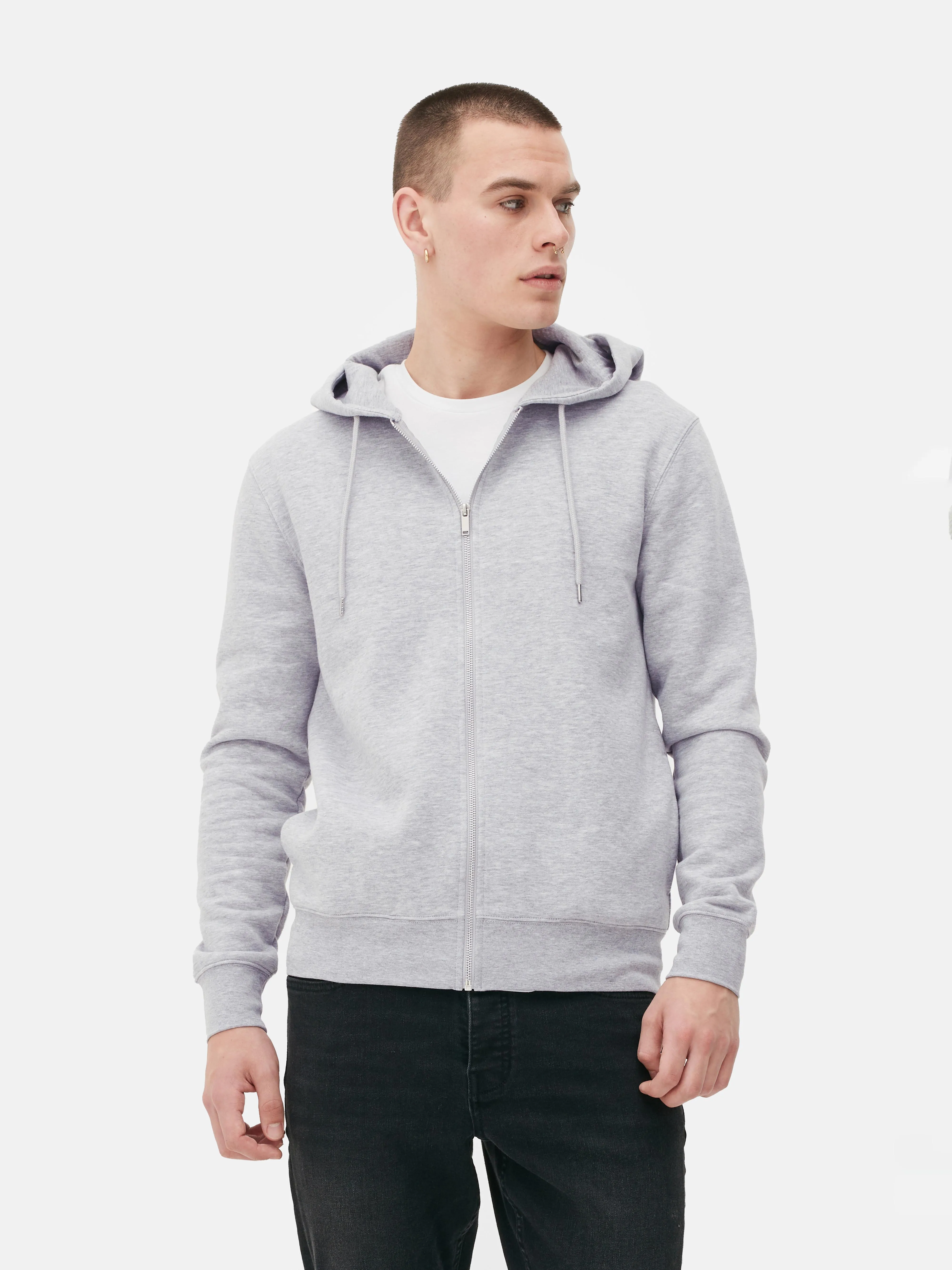 Sudadera básica con capucha y cremallera