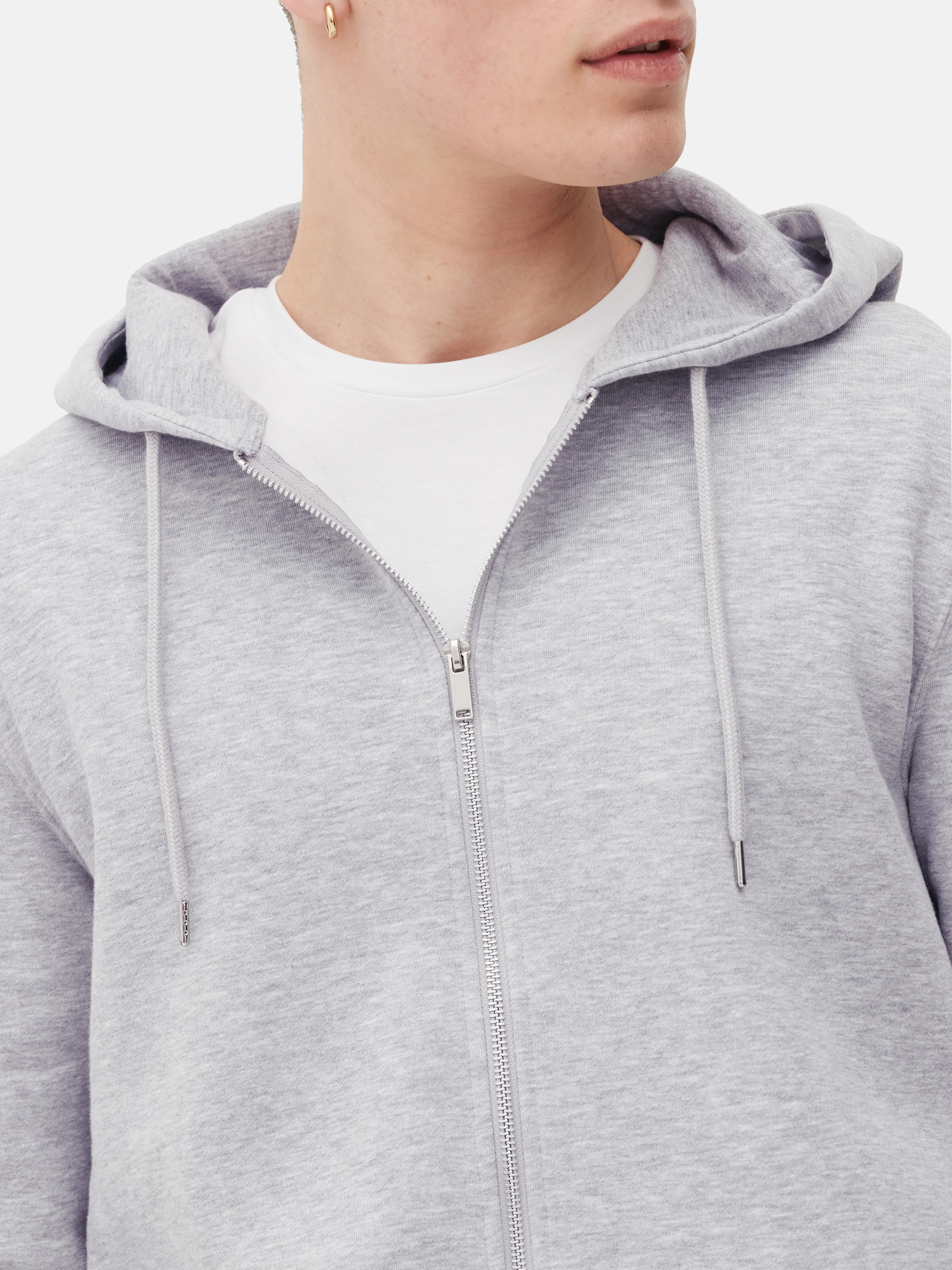 Sudadera básica con capucha y cremallera