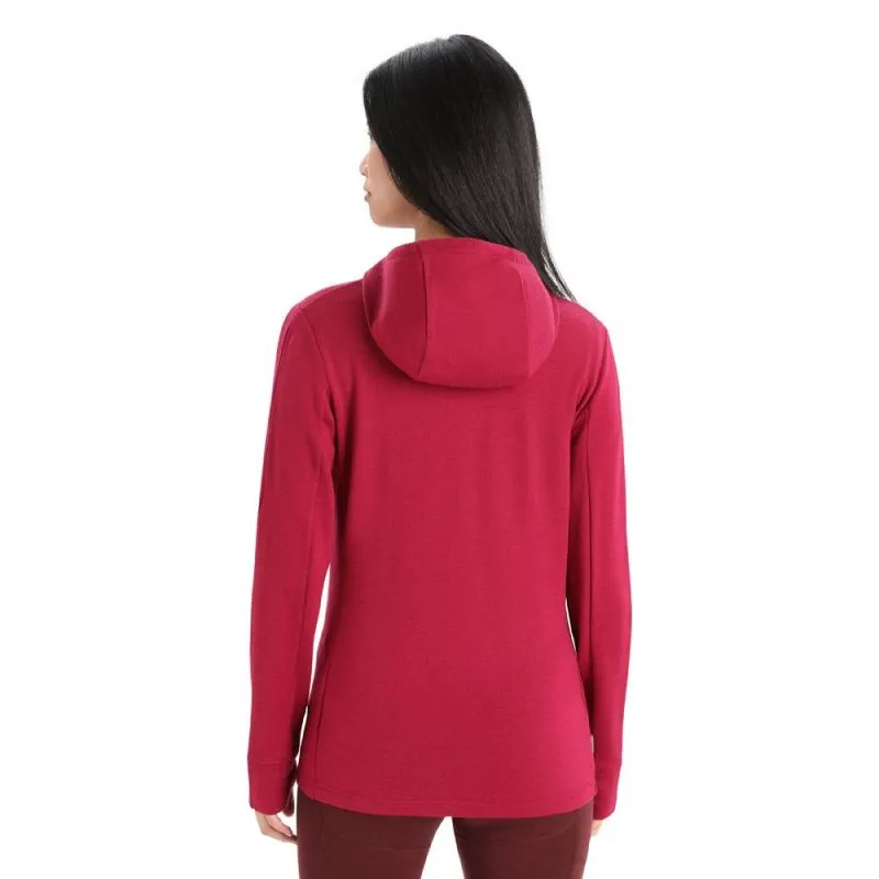 Sudadera con capucha para mujer Icebreaker Quantum III Ls Zip (cherry/espresso)