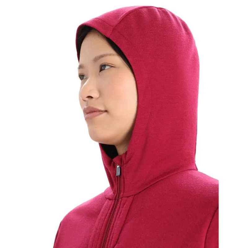 Sudadera con capucha para mujer Icebreaker Quantum III Ls Zip (cherry/espresso)