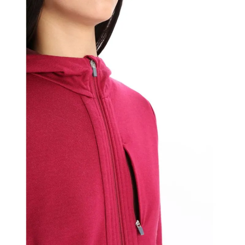 Sudadera con capucha para mujer Icebreaker Quantum III Ls Zip (cherry/espresso)
