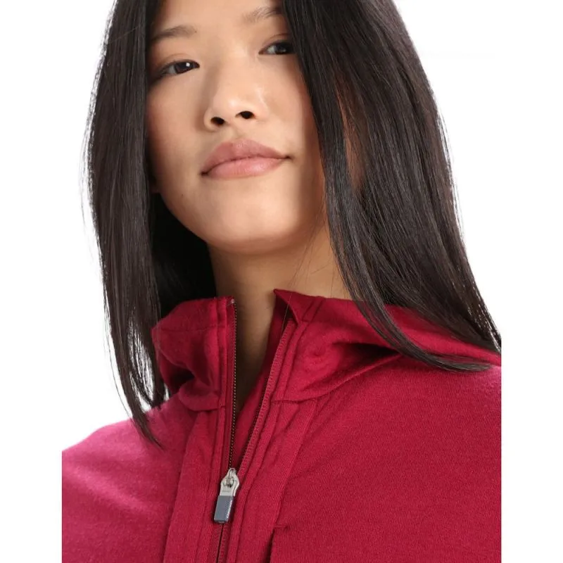 Sudadera con capucha para mujer Icebreaker Quantum III Ls Zip (cherry/espresso)