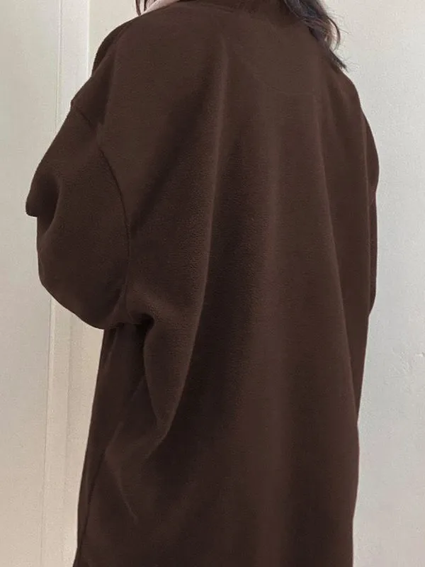 Sudadera con media cremallera y patchwork de polar