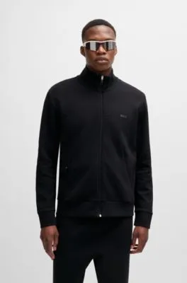 Sudadera de algodón elástico con cremallera y bolsillo oculto