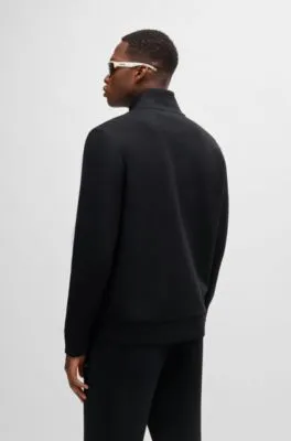 Sudadera de algodón elástico con cremallera y bolsillo oculto