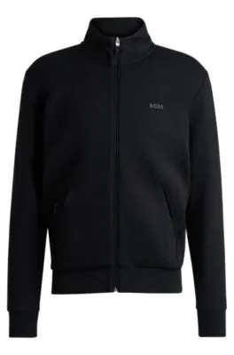 Sudadera de algodón elástico con cremallera y bolsillo oculto