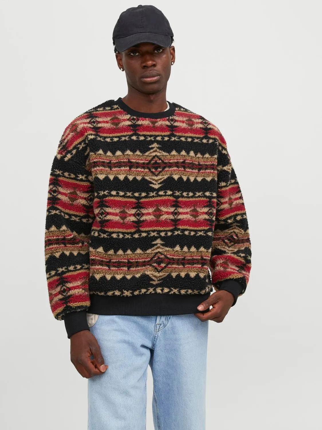 Sudadera de polar All Over Print | Negro | Jack & Jones®