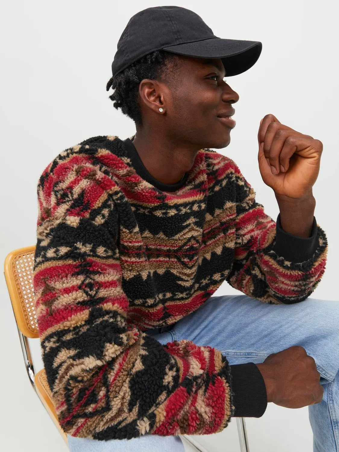 Sudadera de polar All Over Print | Negro | Jack & Jones®
