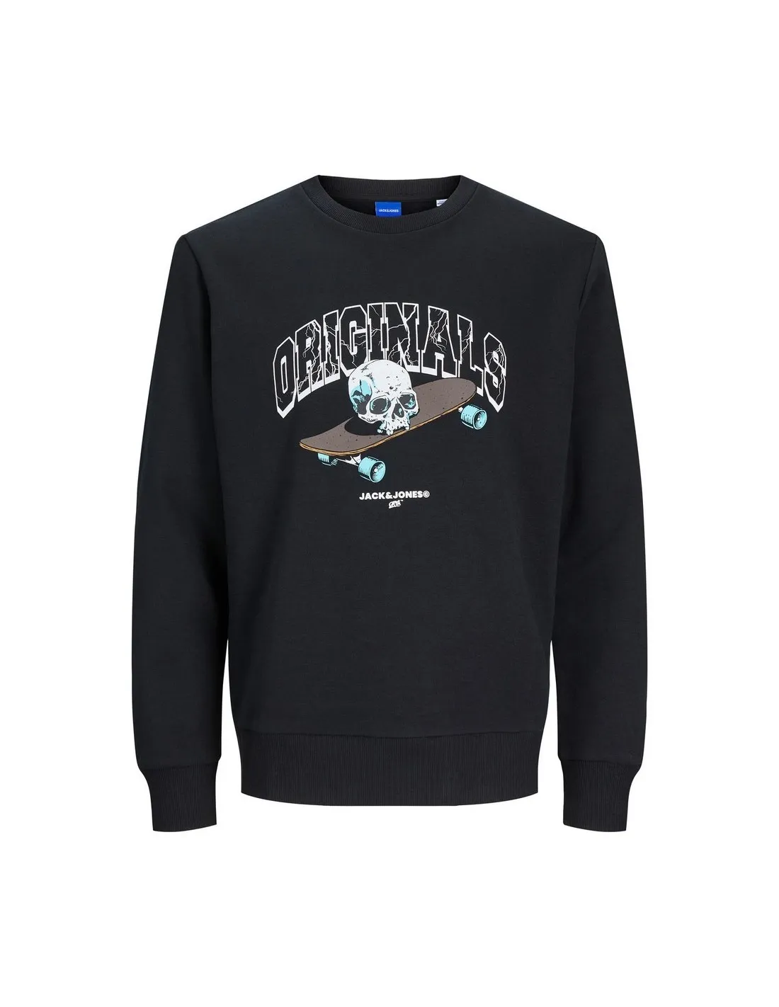 SUDADERA JACK & JONES NEGRA LOGO FRONTAL  ECOOL