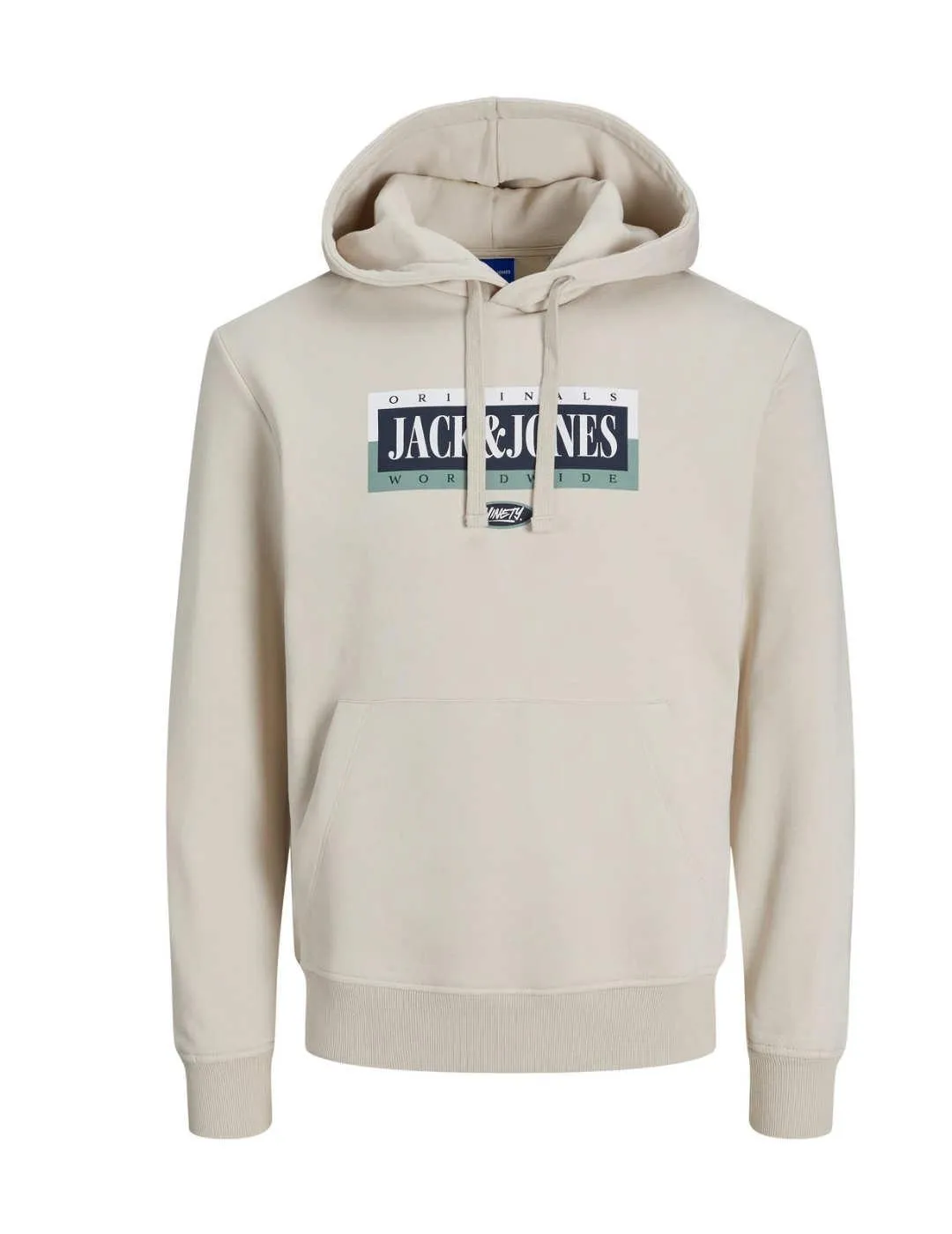 Sudadera Jack&Jones Cobin beige con capucha para hombre