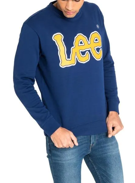 sudadera lee logo azul hombre