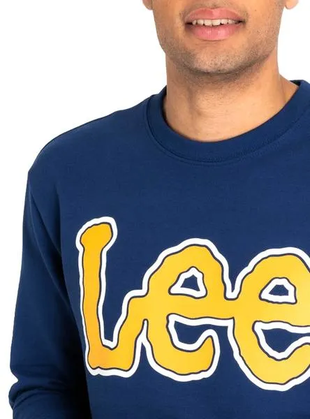 sudadera lee logo azul hombre