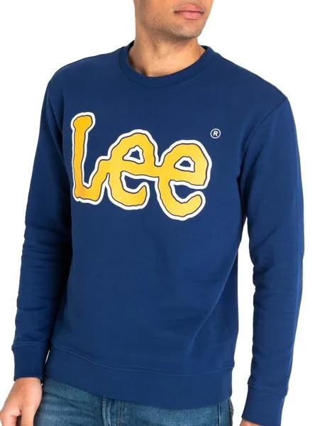 sudadera lee logo azul hombre